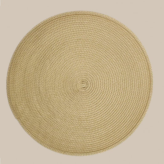 Individual circular de PVC trenzado Dorado